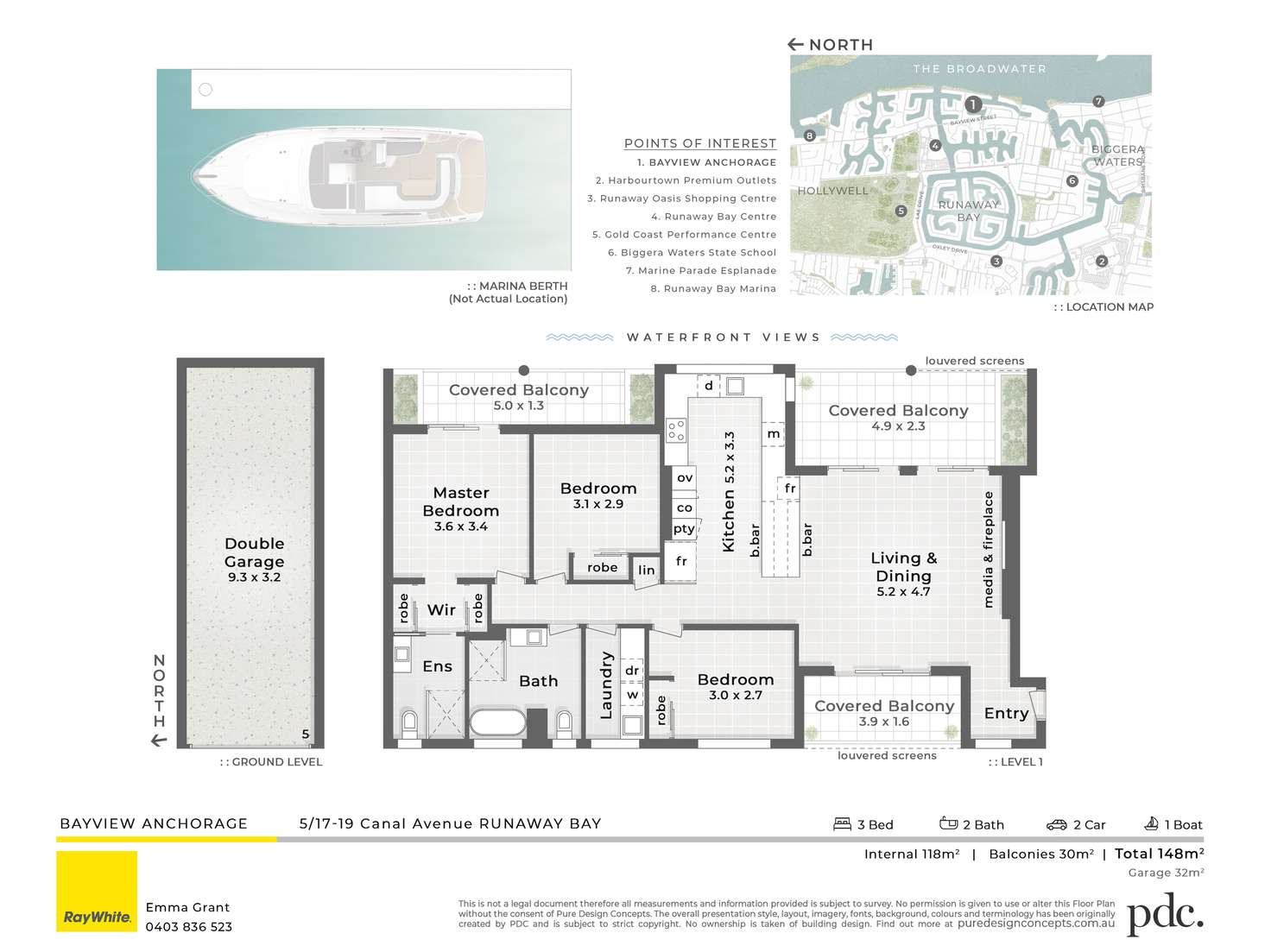 Floorplan of Homely apartment listing, 5/17-19 Canal Avenue, Runaway Bay QLD 4216
