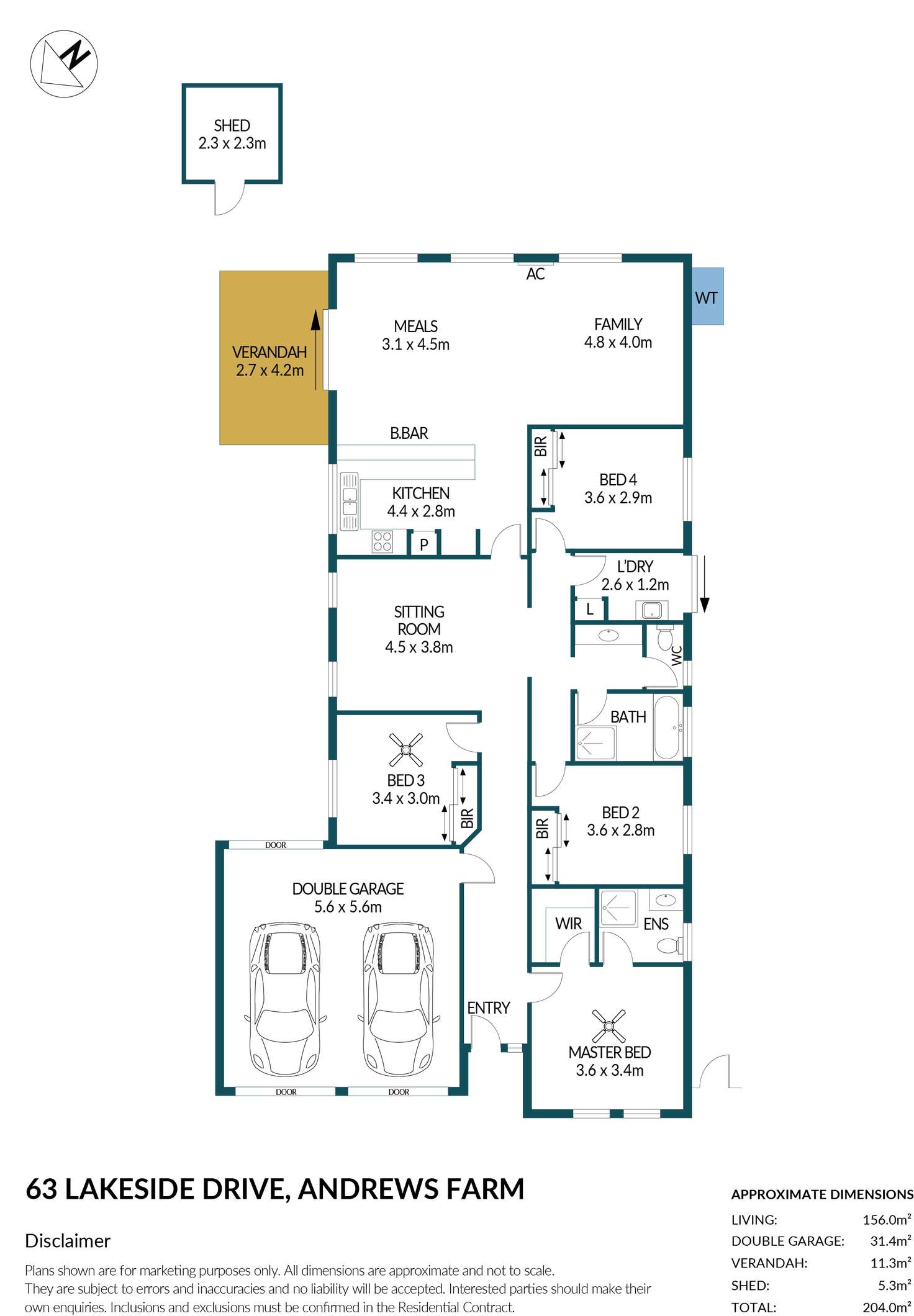 Floorplan of Homely house listing, 63 Lakeside Drive, Andrews Farm SA 5114