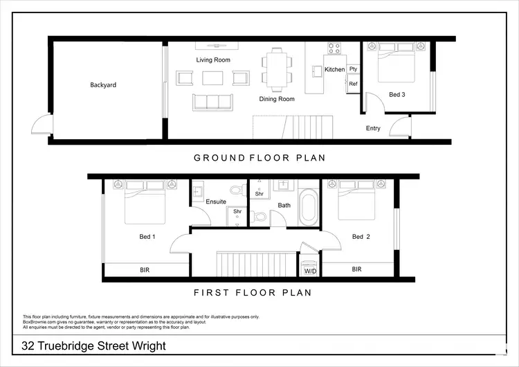 Floorplan of Homely townhouse listing, 32 Truebridge St, Wright ACT 2611