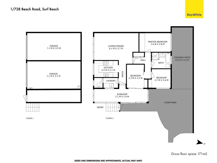 Floorplan of Homely townhouse listing, 1/728 Beach Road, Surf Beach NSW 2536