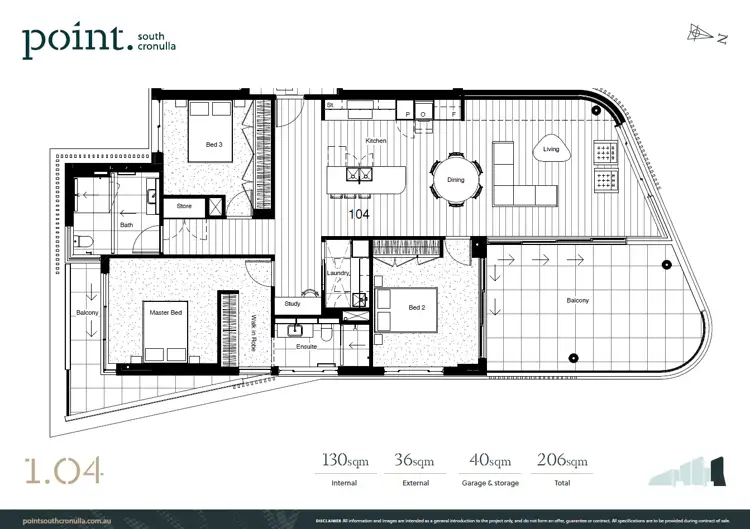 Floorplan of Homely apartment listing, 104/POINT 3 Elizabeth Pl, Cronulla NSW 2230
