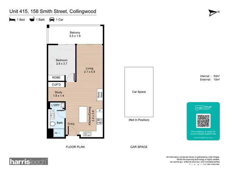Floorplan of Homely apartment listing, 415/158 Smith Street, Collingwood VIC 3066