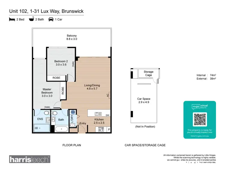 Floorplan of Homely apartment listing, 102/1-31 Lux Way, Brunswick VIC 3056