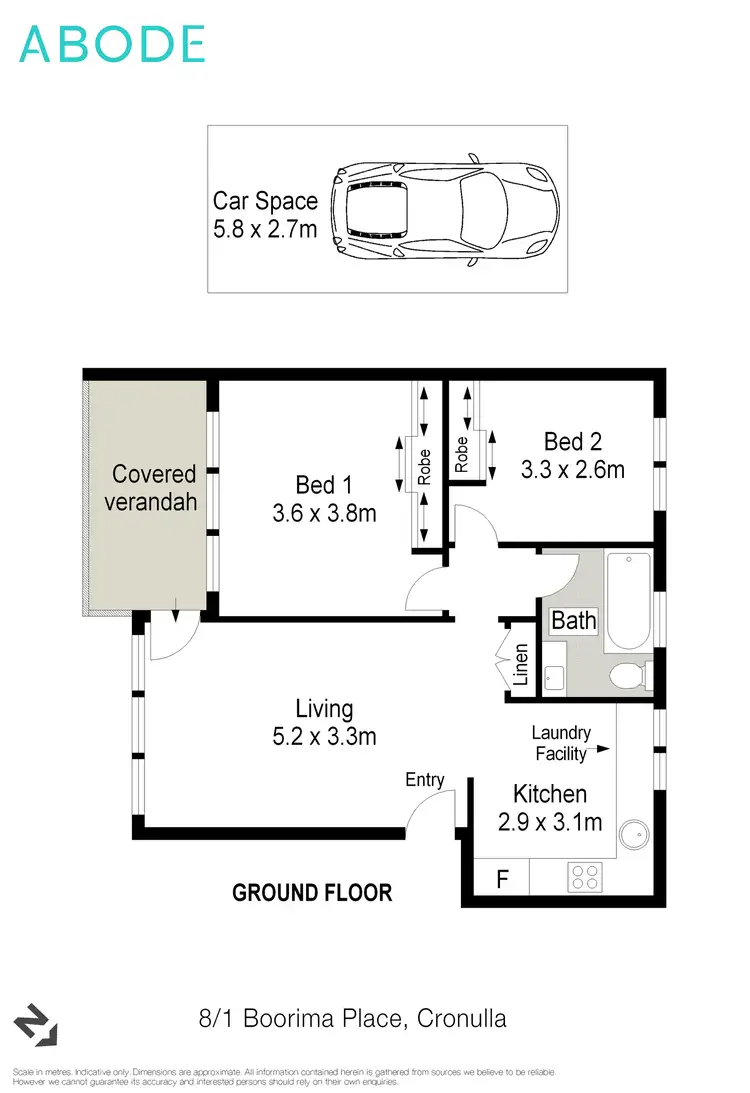 Floorplan of Homely apartment listing, 8/1 Boorima Place, Cronulla NSW 2230