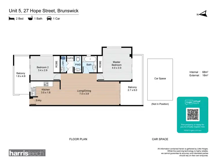 Floorplan of Homely apartment listing, 5/27 Hope Street, Brunswick VIC 3056