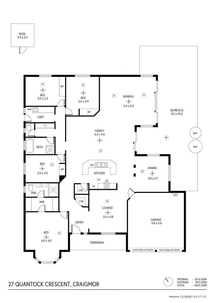 Floorplan of Homely house listing, 27 Quantock Crescent, Craigmore SA 5114