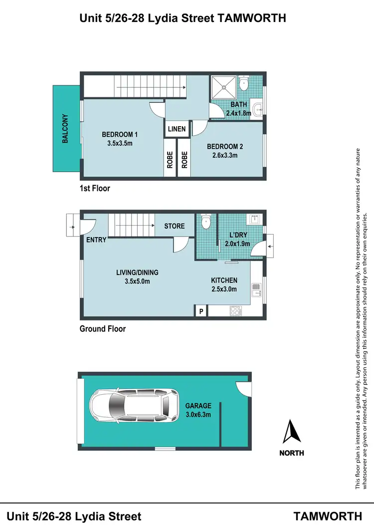 Floorplan of Homely townhouse listing, 5/26-28 Lydia Street, Tamworth NSW 2340