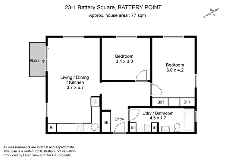 Floorplan of Homely apartment listing, 23/1 Battery Square, Battery Point TAS 7004