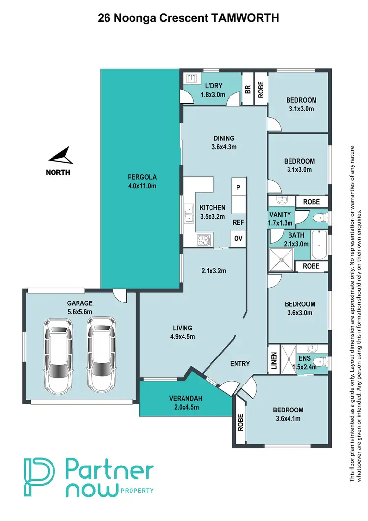 Floorplan of Homely house listing, 26 Noonga Crescent, Tamworth NSW 2340