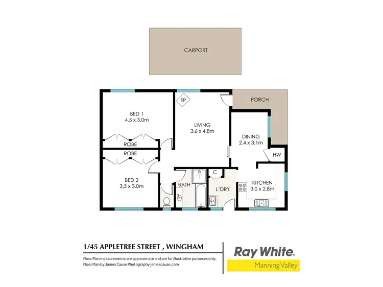 Floorplan of Homely villa listing, 1/45 Appletree Street, Wingham NSW 2429