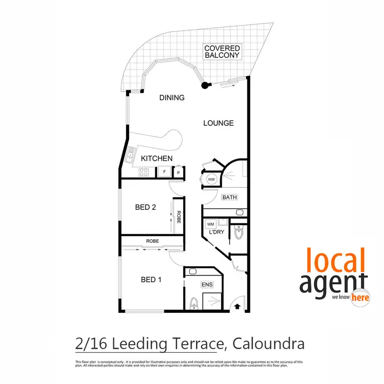 Floorplan of Homely unit listing, 2/16 Leeding Terrace, Caloundra QLD 4551