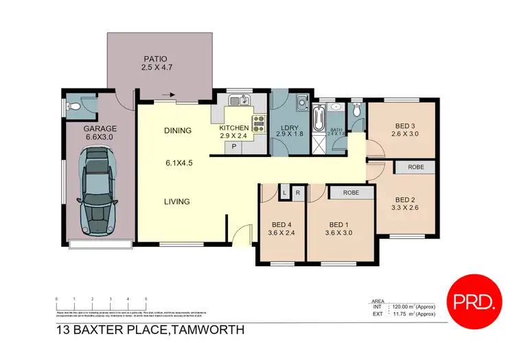 Floorplan of Homely house listing, 13 Baxter Place, Tamworth NSW 2340