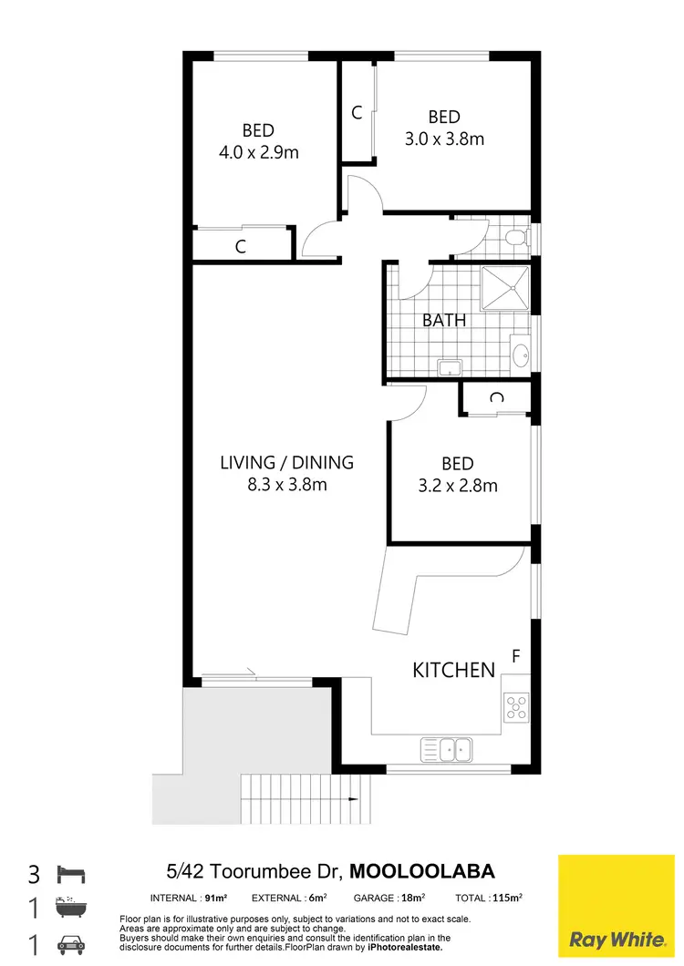 Floorplan of Homely unit listing, 5/42 Toorumbee Drive, Mooloolaba QLD 4557