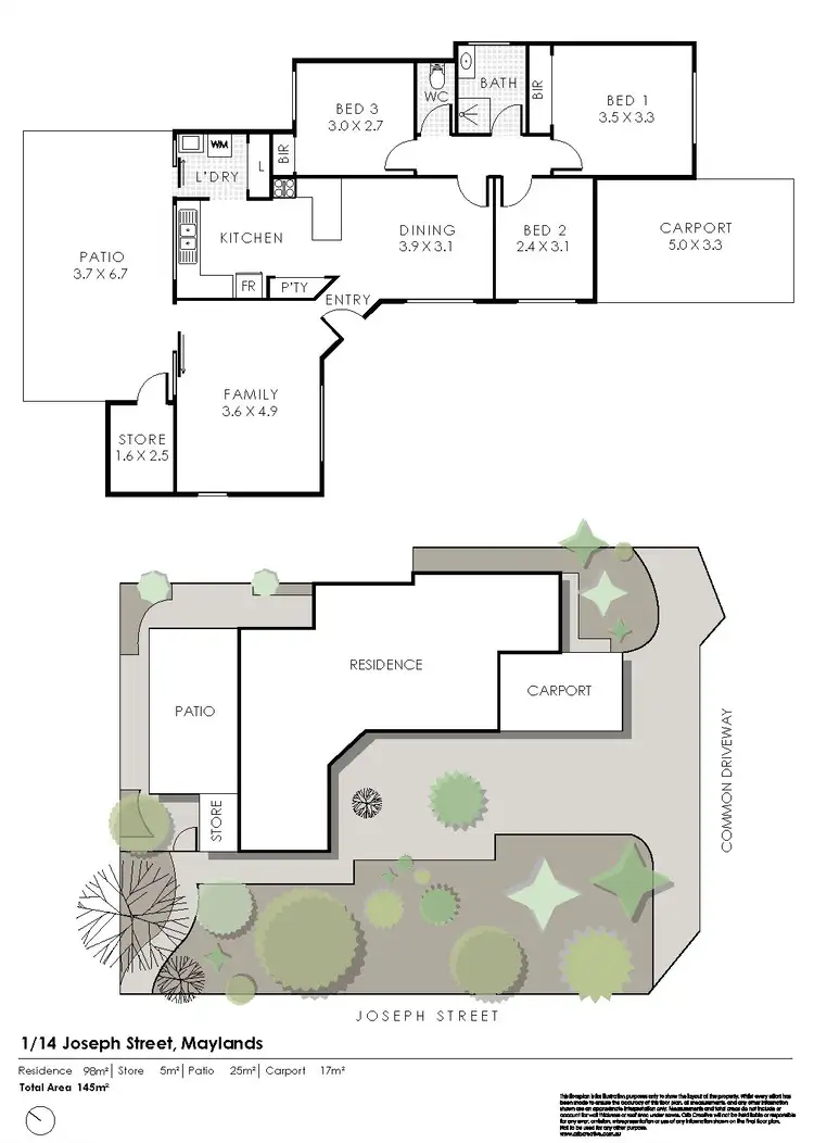 Floorplan of Homely villa listing, 1/14 Joseph Street, Maylands WA 6051