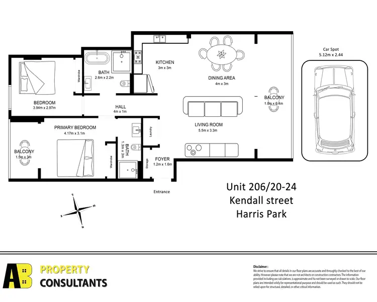 Floorplan of Homely unit listing, 206/20-24 Kendall Street, Harris Park NSW 2150