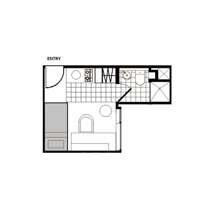 Floorplan of Homely studio listing, 511/9 Earl Street, Carlton VIC 3053