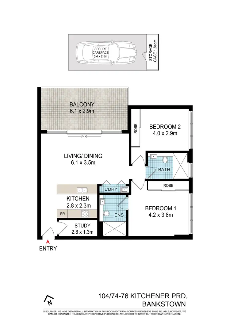 Floorplan of Homely apartment listing, 104/74-76 Kitchener Parade, Bankstown NSW 2200