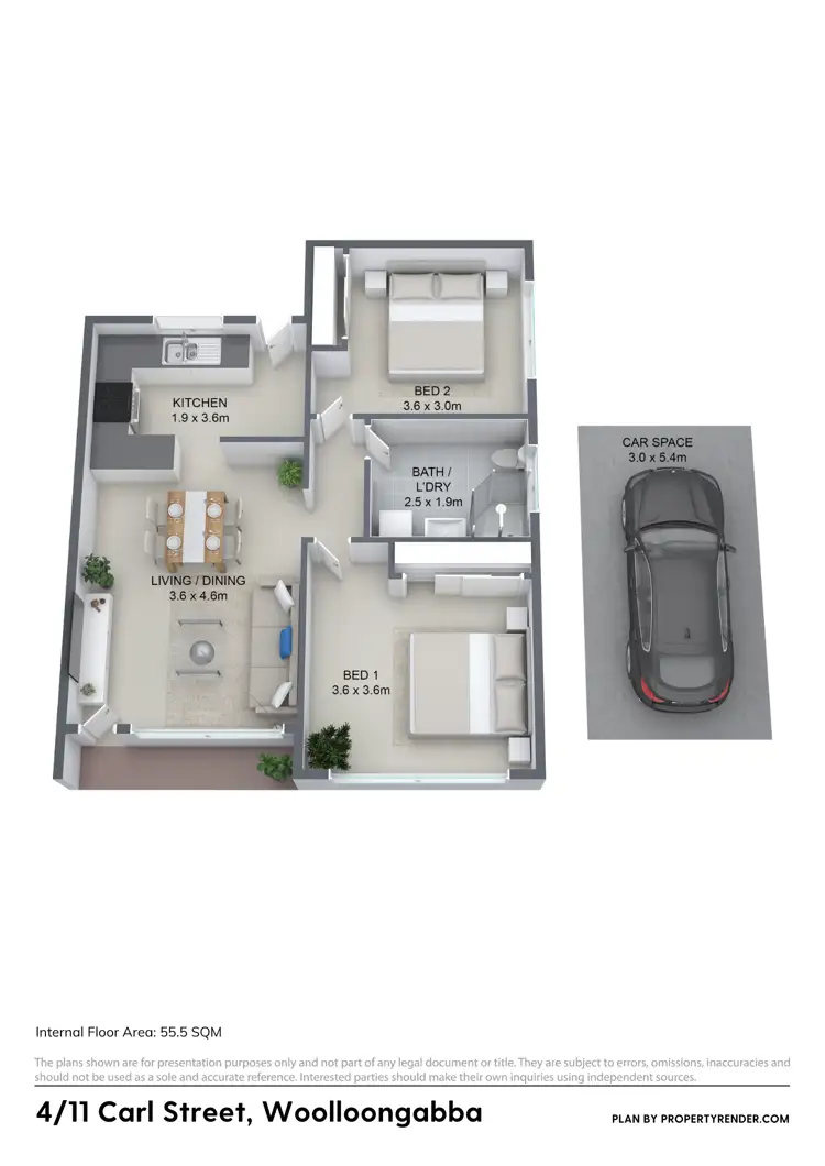 Floorplan of Homely unit listing, 4/11 Carl Street, Woolloongabba QLD 4102