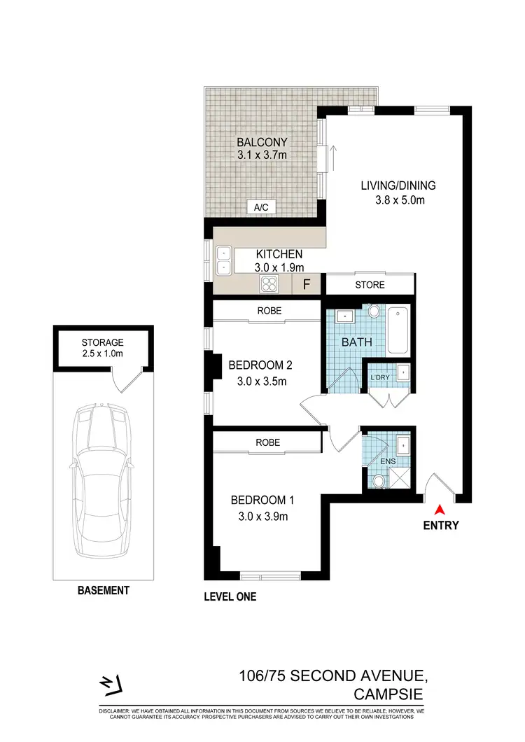 Floorplan of Homely apartment listing, 106/75 Second Avenue, Campsie NSW 2194