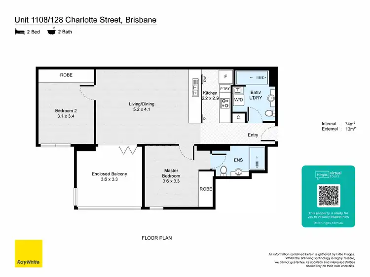 Floorplan of Homely apartment listing, 1108/128 Charlotte St, Brisbane City QLD 4000