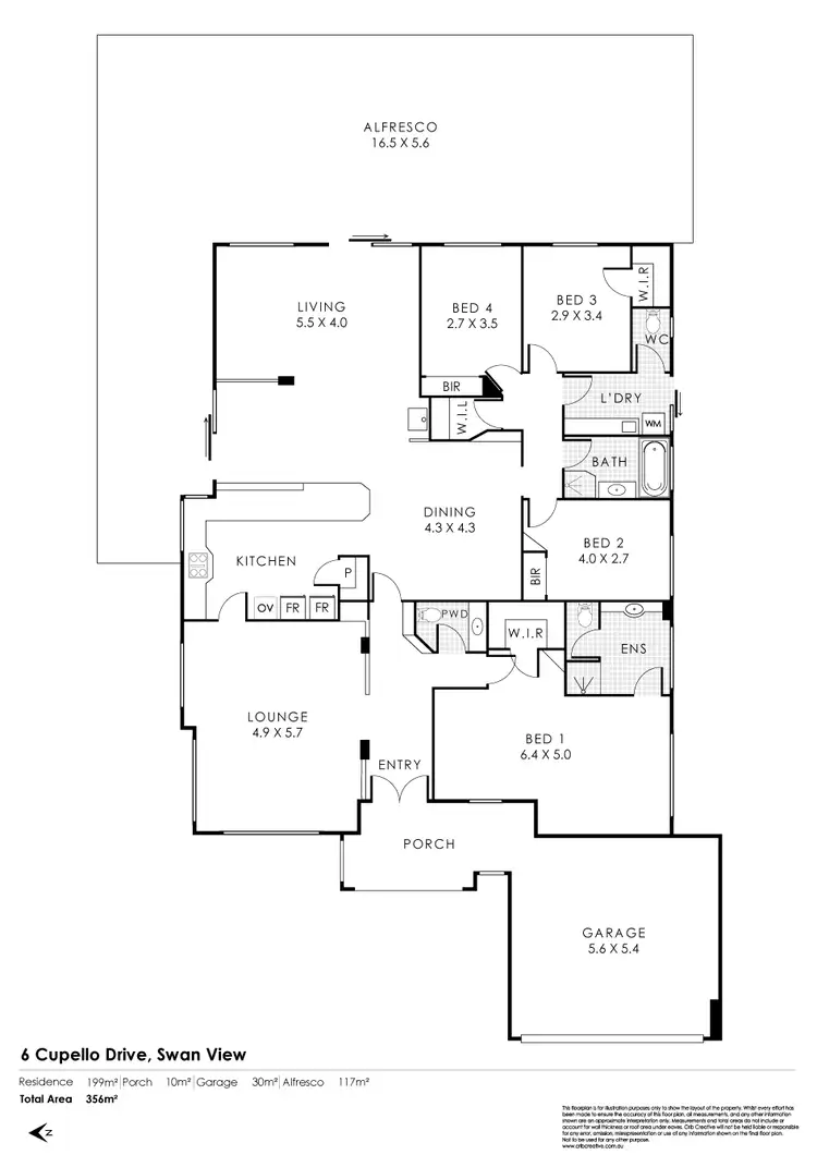 Floorplan of Homely house listing, 6 Cupello Drive, Swan View WA 6056