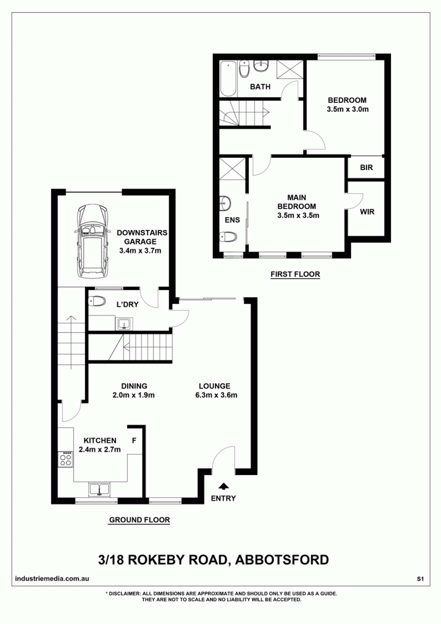 Floorplan of Homely townhouse listing, 3/18 Rokeby Road, Abbotsford NSW 2046