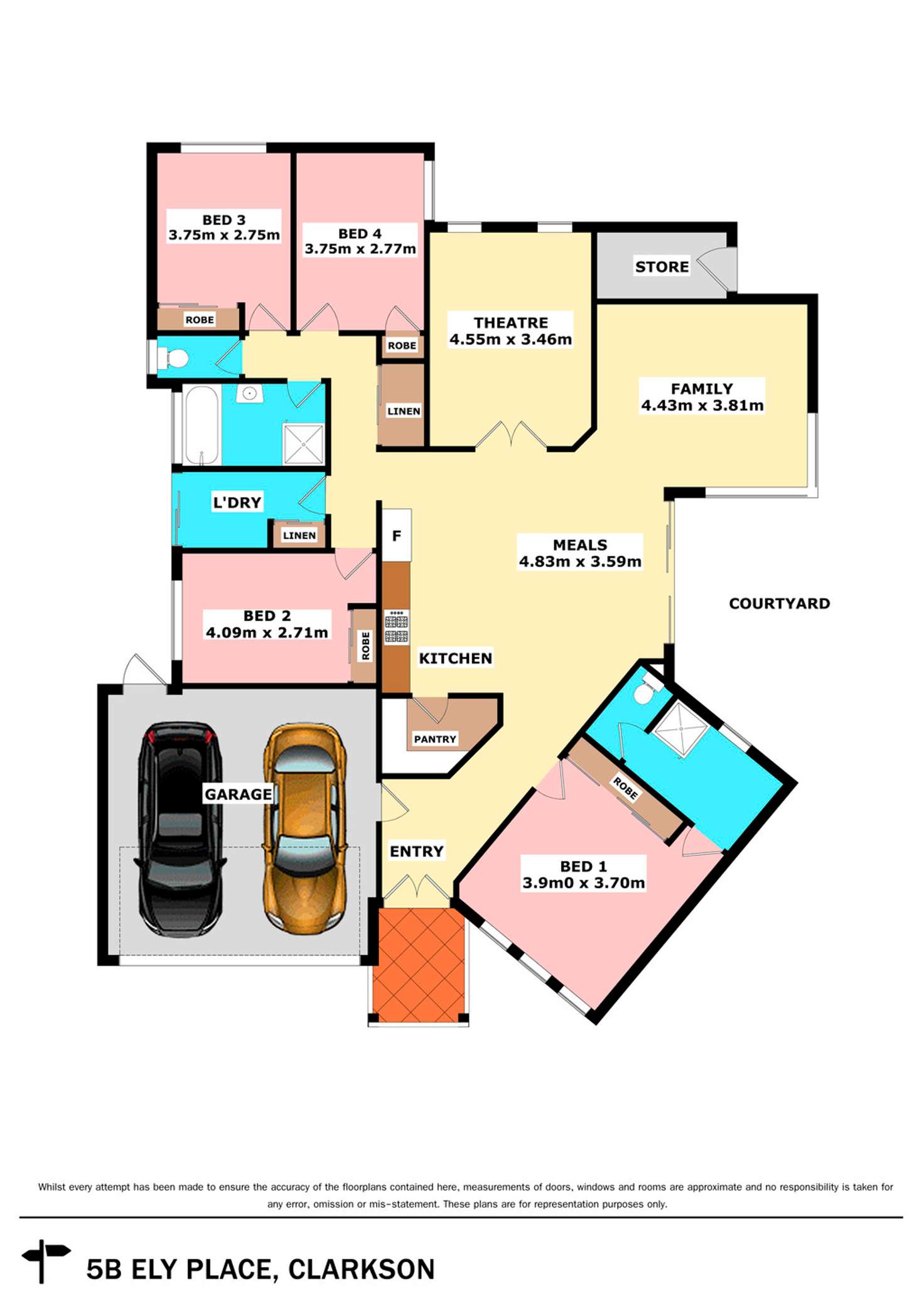 Floorplan of Homely house listing, 5B Ely Place, Clarkson WA 6030