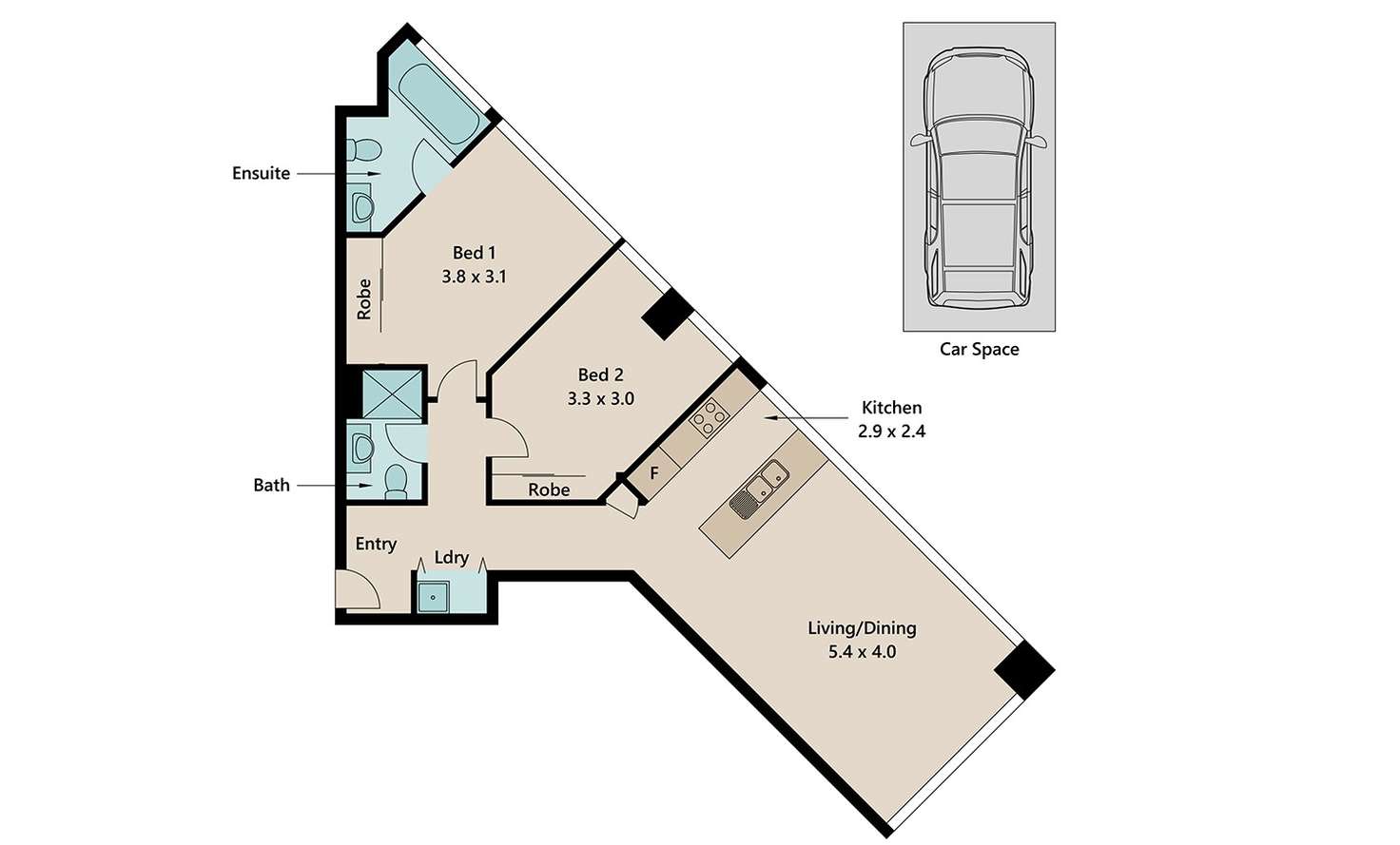 Floorplan of Homely apartment listing, 4004/501 Adelaide Street, Brisbane City QLD 4000