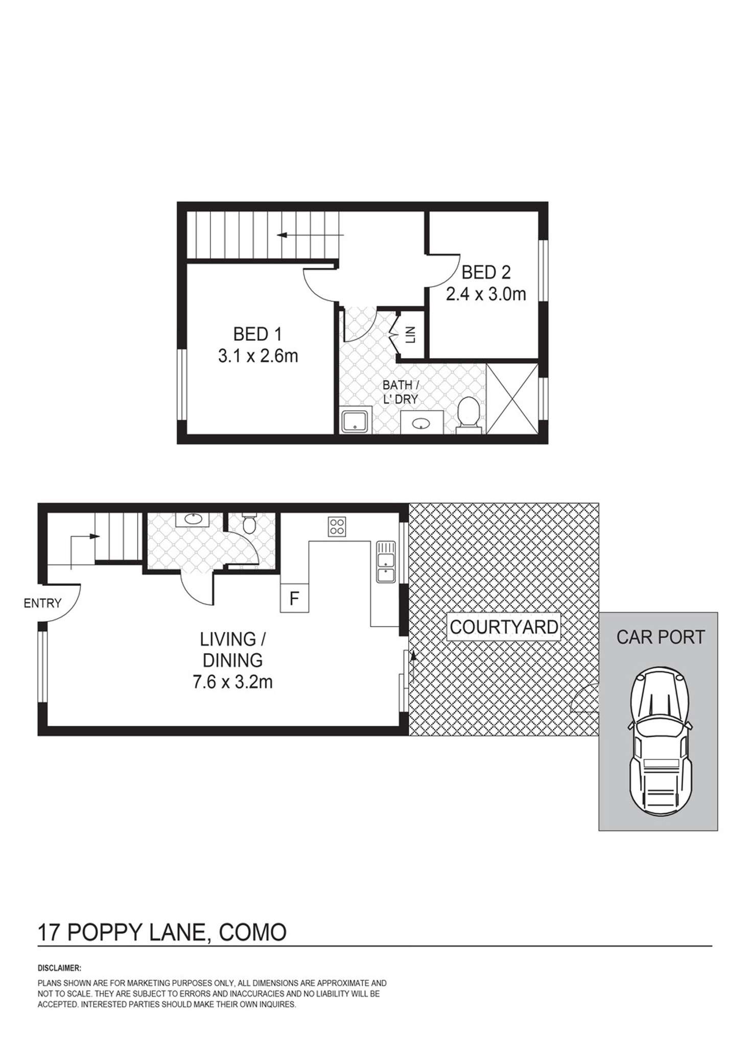 Floorplan of Homely townhouse listing, 17 Poppy Lane, Como WA 6152