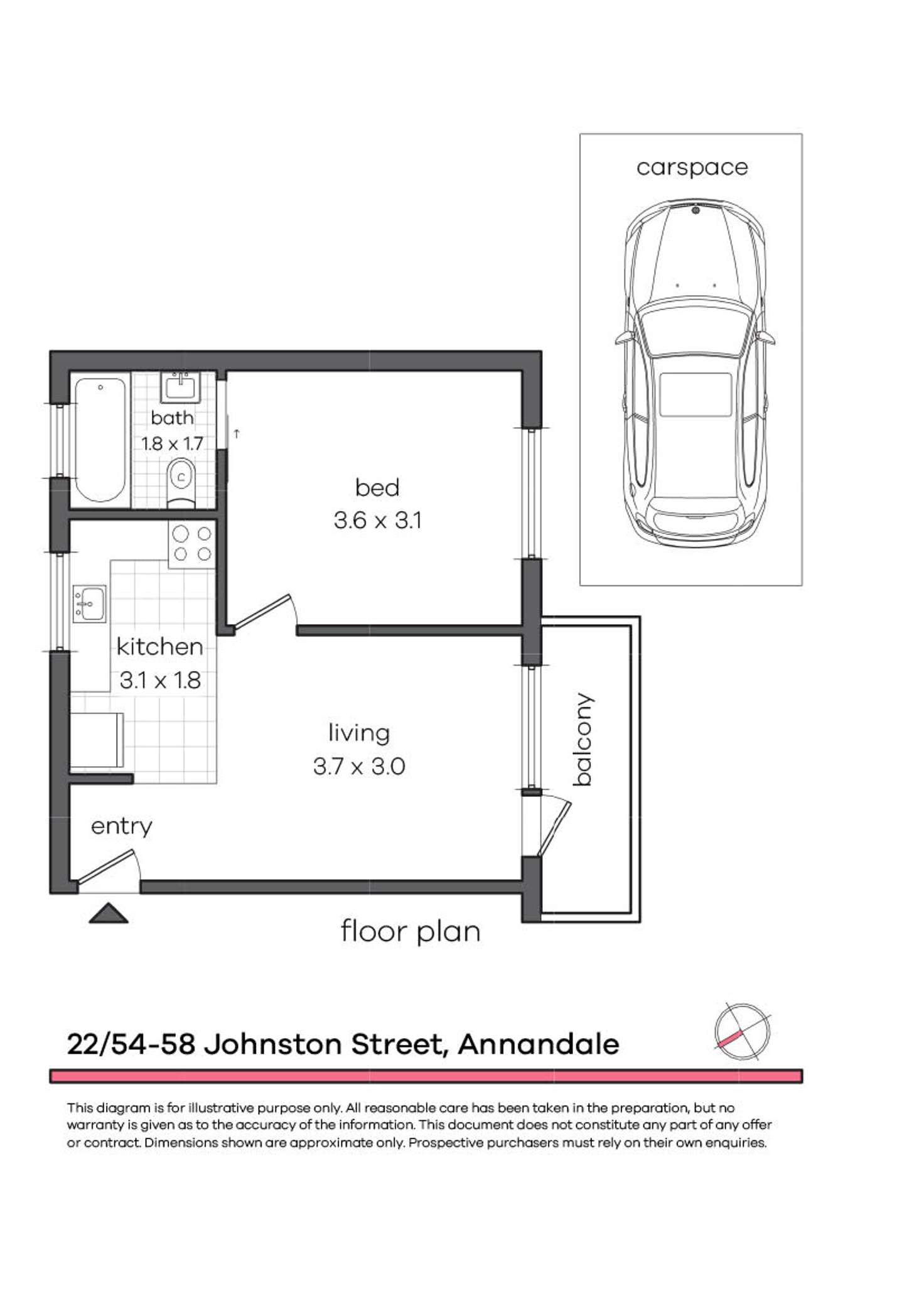 Floorplan of Homely unit listing, 22/54-58 Johnston Street, Annandale NSW 2038