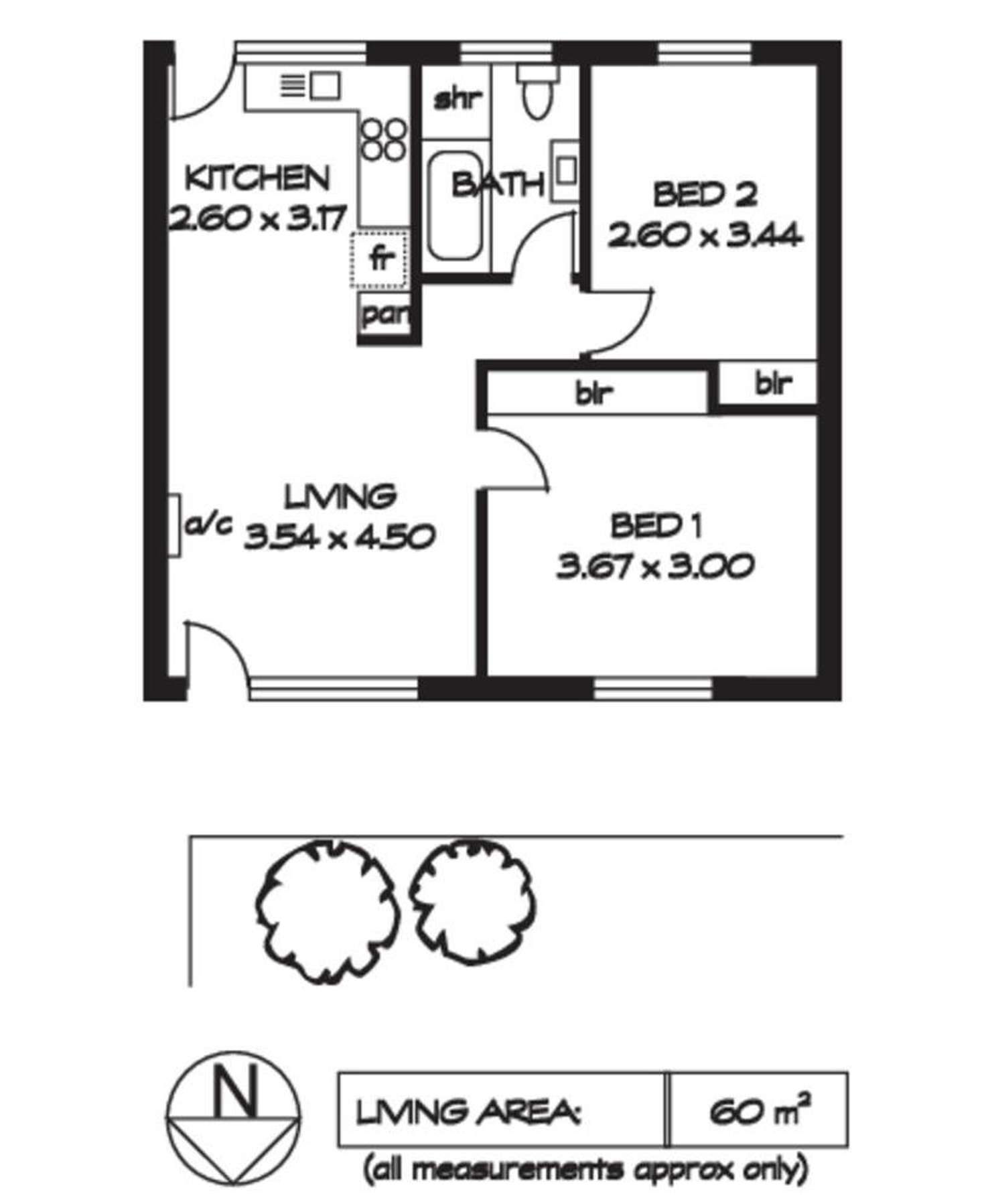 Floorplan of Homely unit listing, 4/15-19 Francis Street East, North Adelaide SA 5006