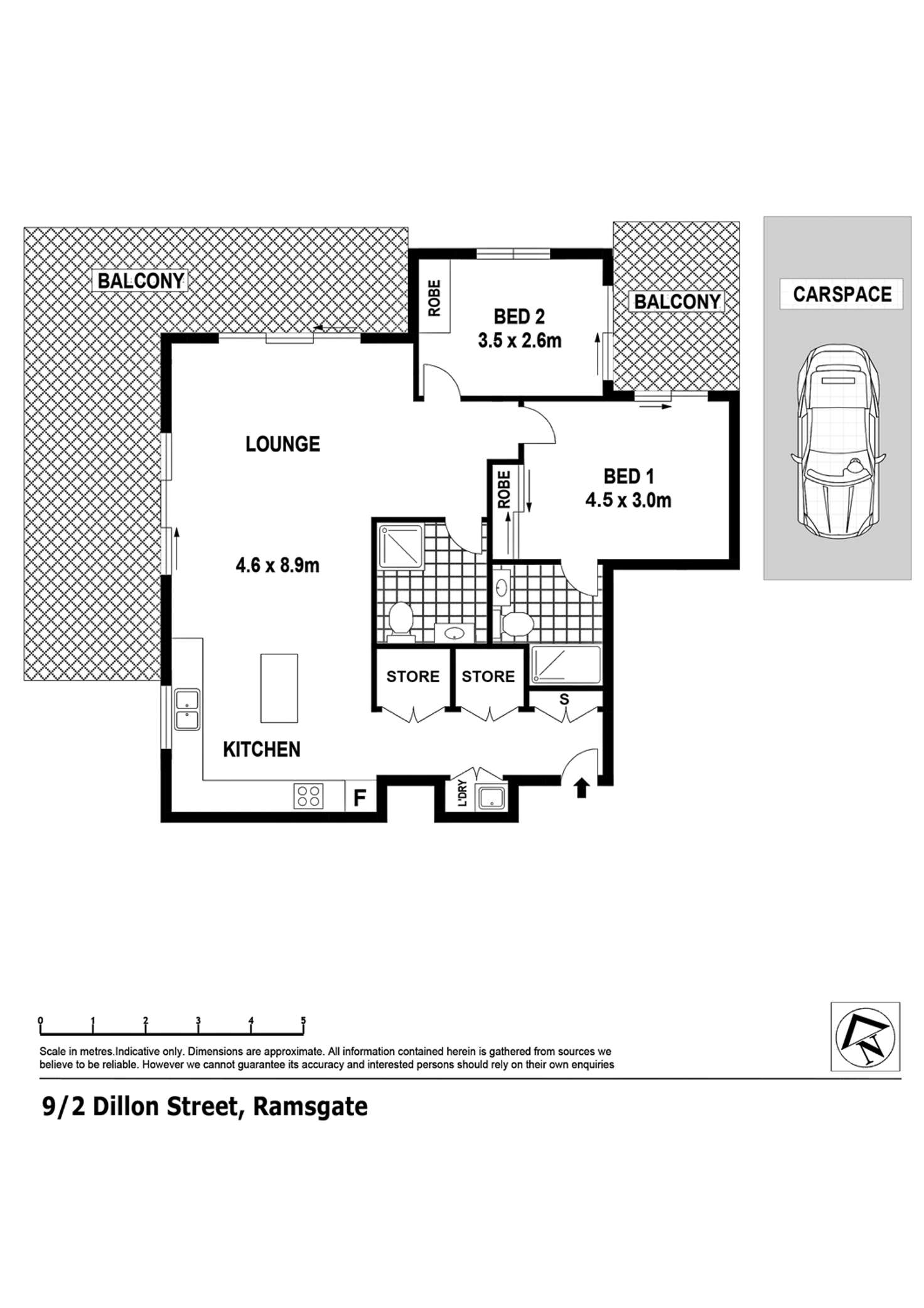 Floorplan of Homely apartment listing, 9/2-4 Dillon Street, Ramsgate NSW 2217