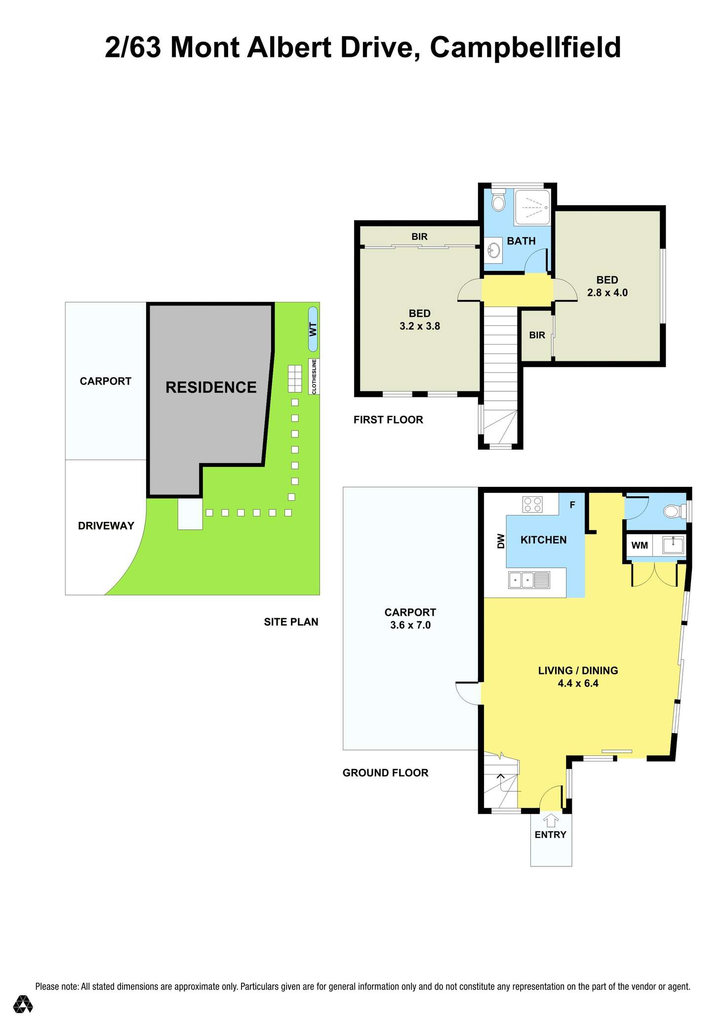 Floorplan of Homely townhouse listing, 2/63 Mont Albert Drive, Campbellfield VIC 3061