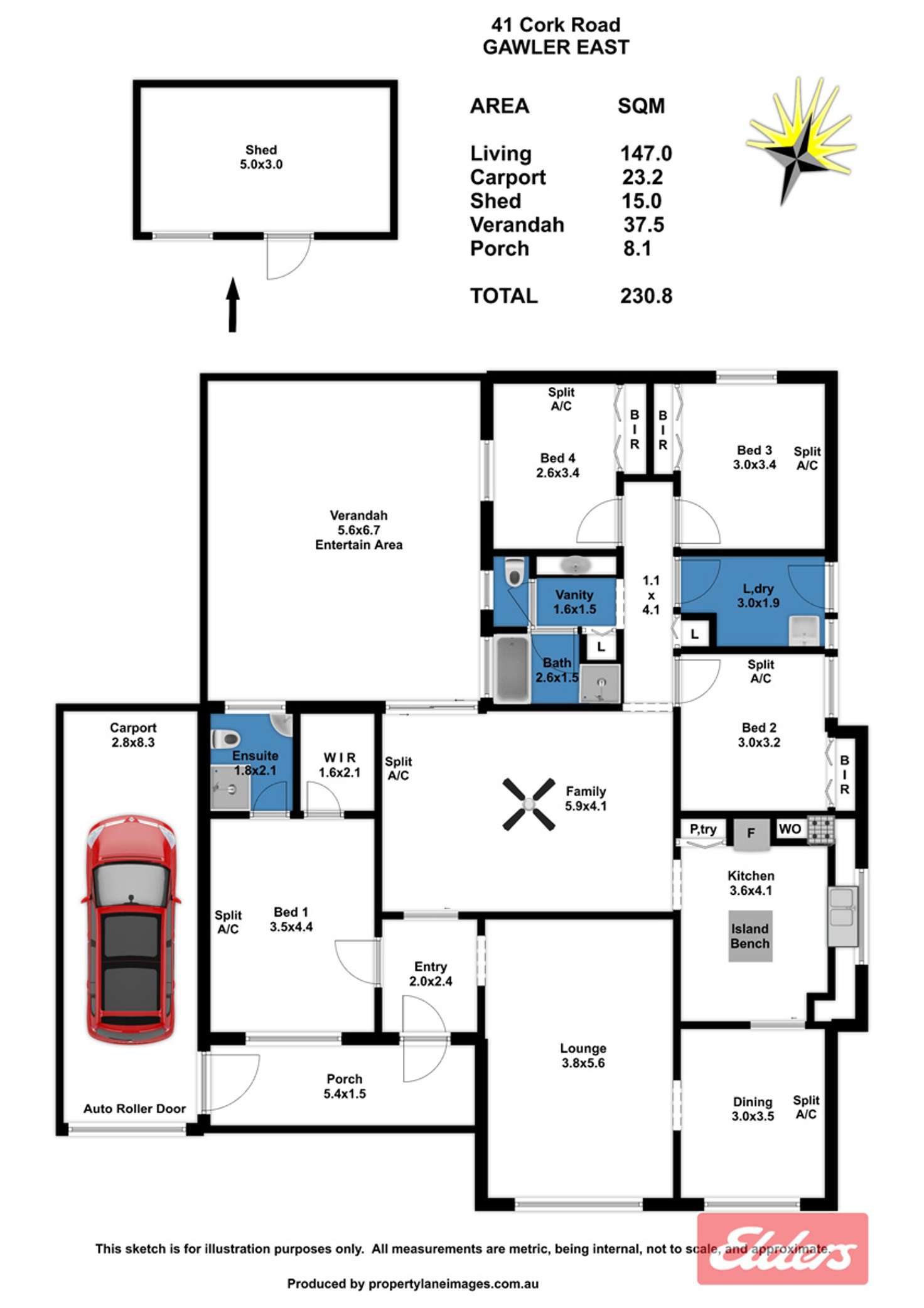 Floorplan of Homely house listing, 41 Cork Road, Gawler East SA 5118