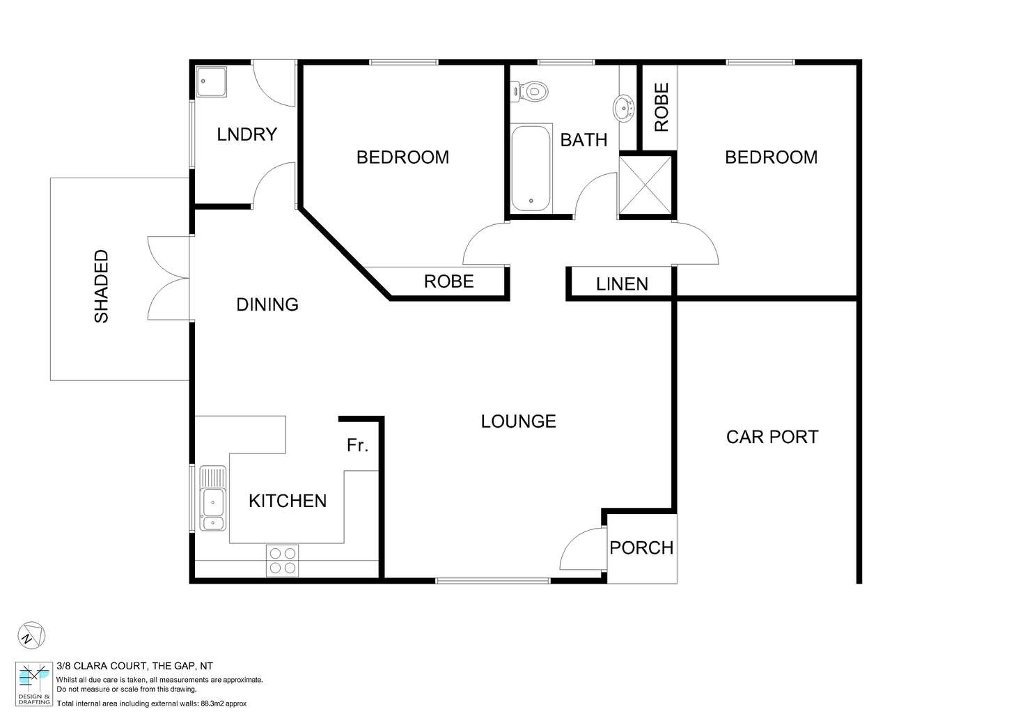 Floorplan of Homely unit listing, 3/8 Clara Court, The Gap NT 870