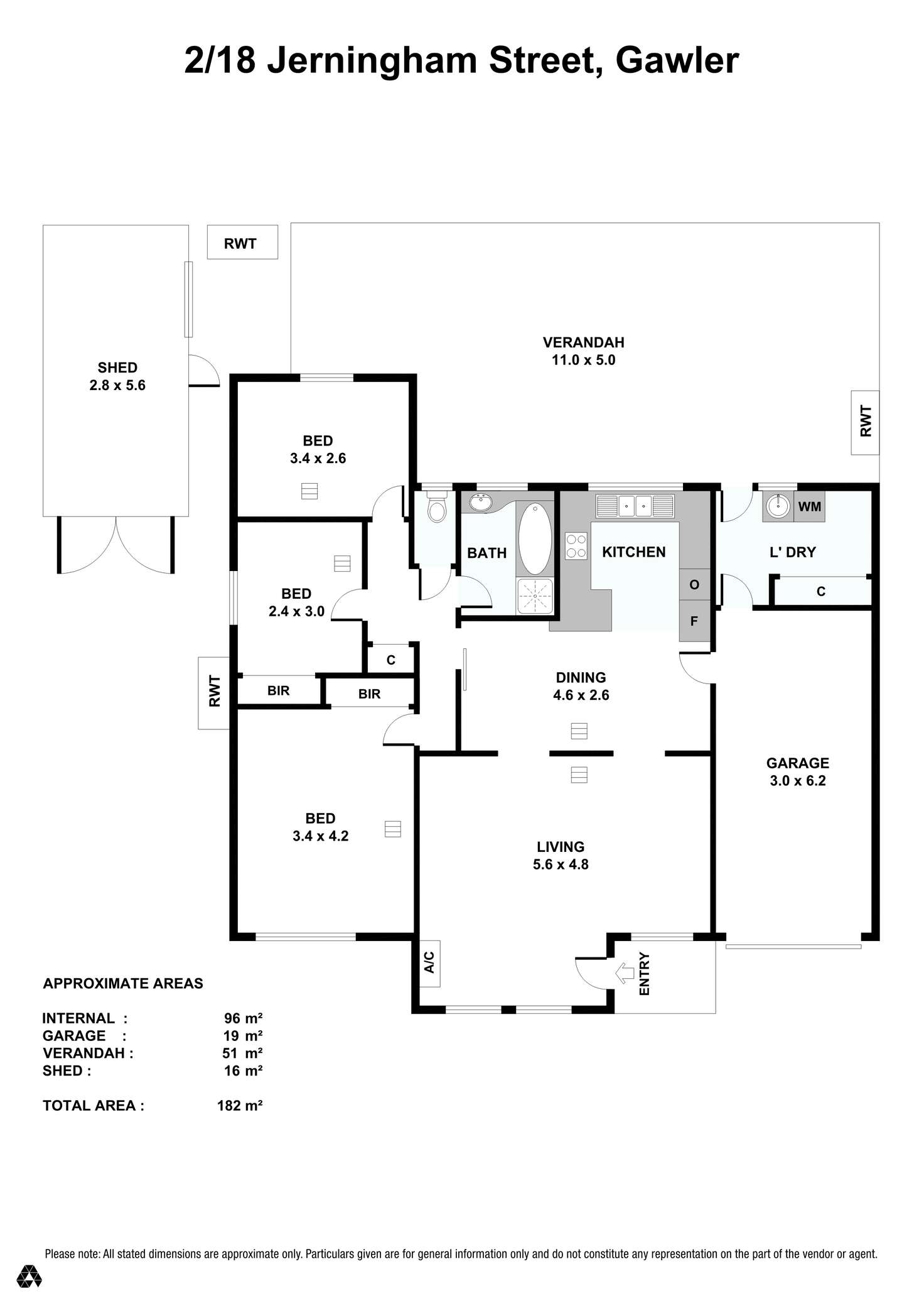 Floorplan of Homely unit listing, Unit 2/18 Jerningham Street, Gawler SA 5118