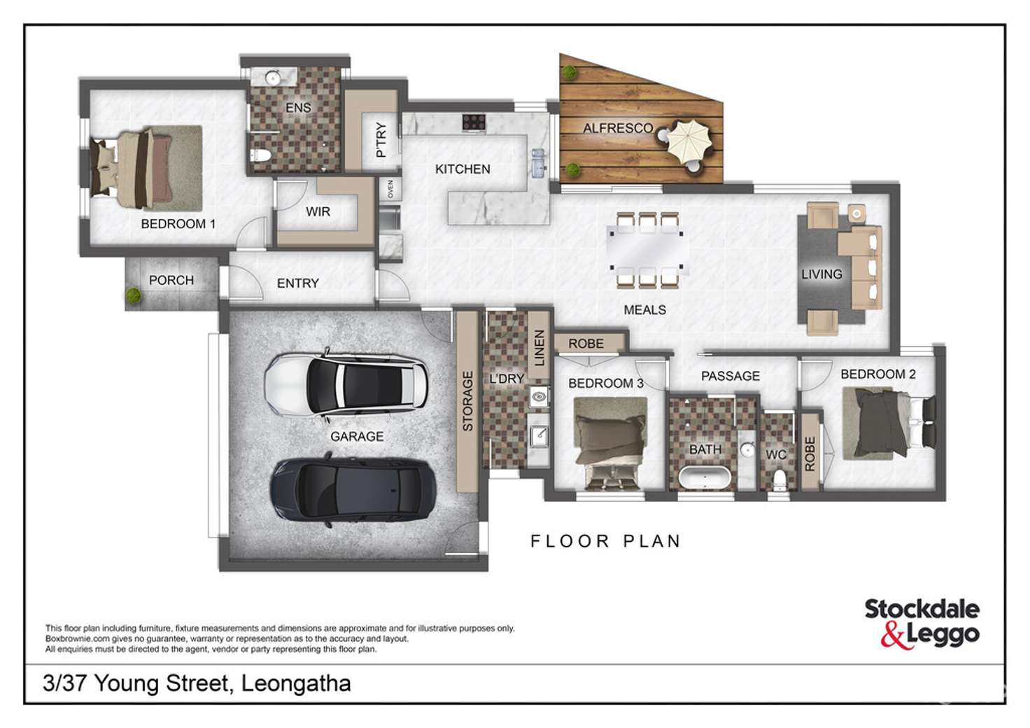 Floorplan of Homely townhouse listing, 3/37 Young Street, Leongatha VIC 3953