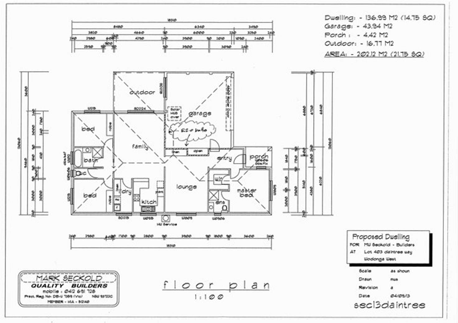 Floorplan of Homely house listing, 43 Daintree Way, Wodonga VIC 3690