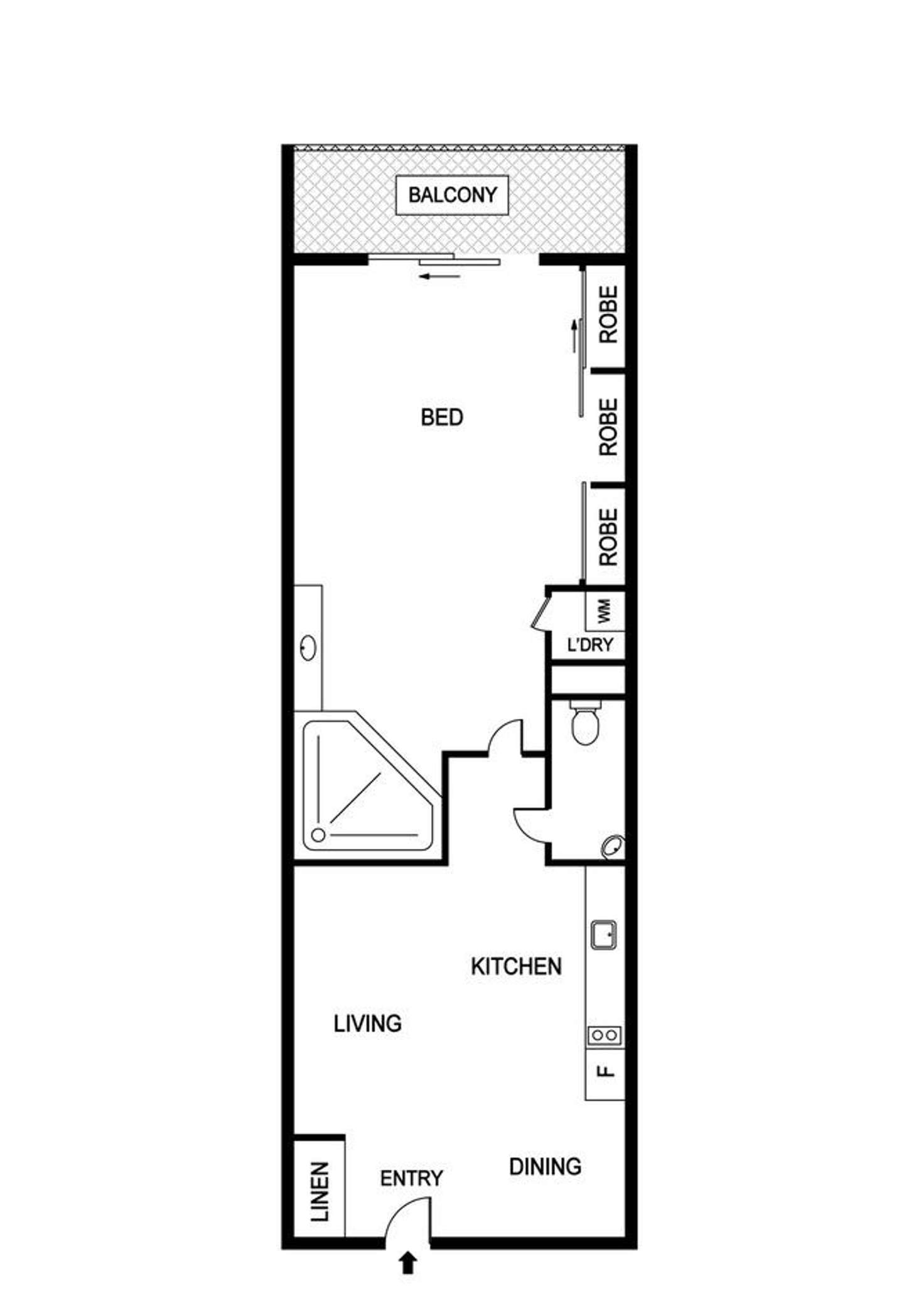 Floorplan of Homely studio listing, 151/21 Cavenagh Street, Darwin City NT 800
