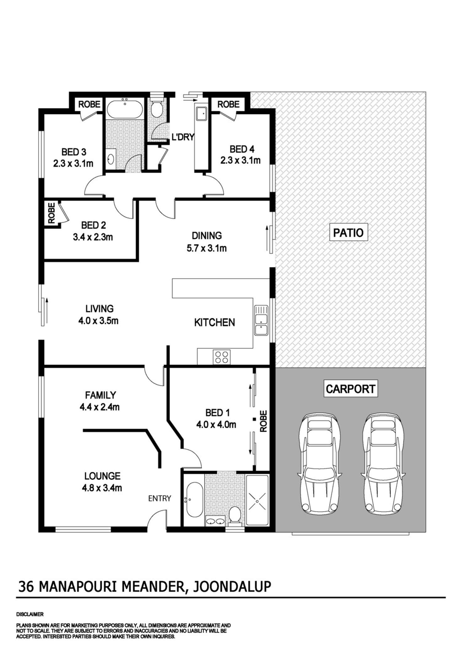 Floorplan of Homely house listing, 36 Manapouri Meander, Joondalup WA 6027
