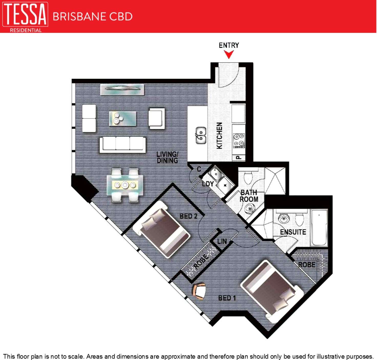 Floorplan of Homely apartment listing, 5401/43 Herschel Street, Brisbane City QLD 4000