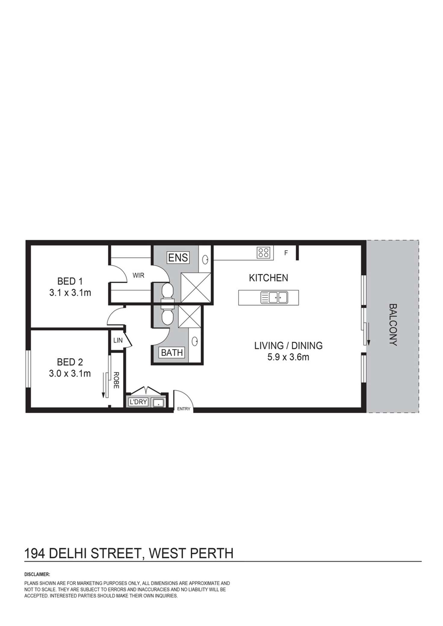 Floorplan of Homely apartment listing, 19/4 Delhi Street, West Perth WA 6005