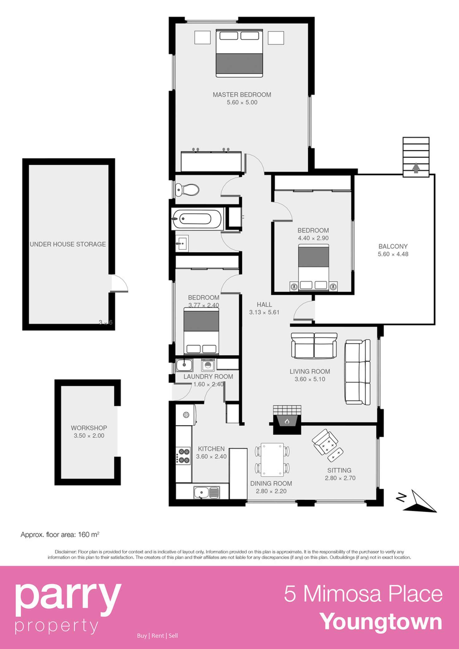 Floorplan of Homely house listing, 5 Mimosa Place, Youngtown TAS 7249