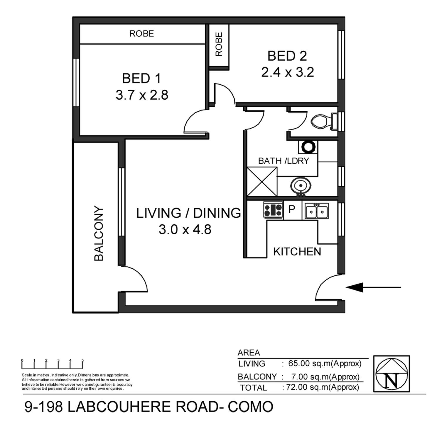 Floorplan of Homely apartment listing, 9/198 Labouchere Road, Como WA 6152