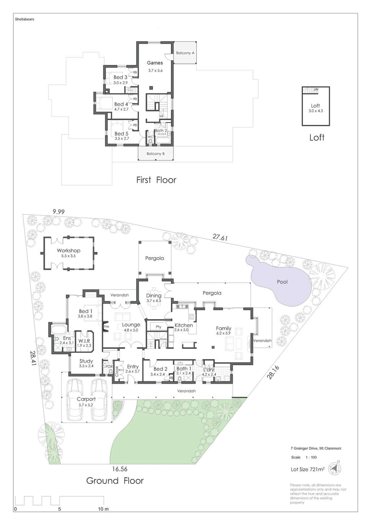 Floorplan of Homely house listing, 7 Grainger Drive, Mount Claremont WA 6010