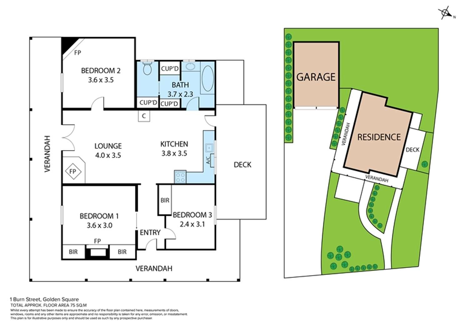 Floorplan of Homely house listing, 1 Burn Street, Golden Square VIC 3555