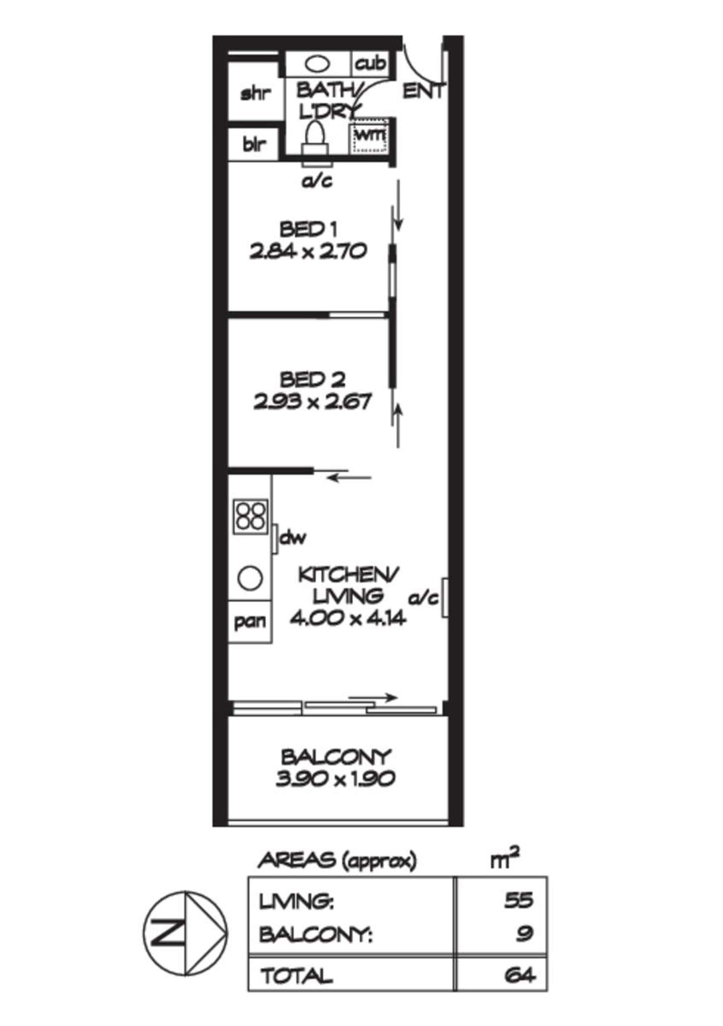 Floorplan of Homely apartment listing, 312/10 Balfours Way, Adelaide SA 5000