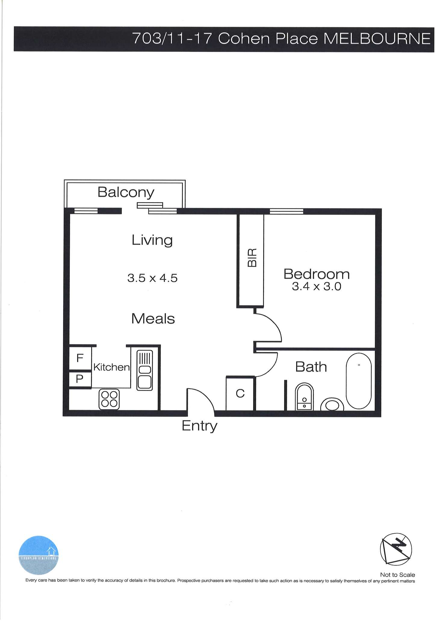 Floorplan of Homely apartment listing, 703/11-17 Cohen Place, Melbourne VIC 3000