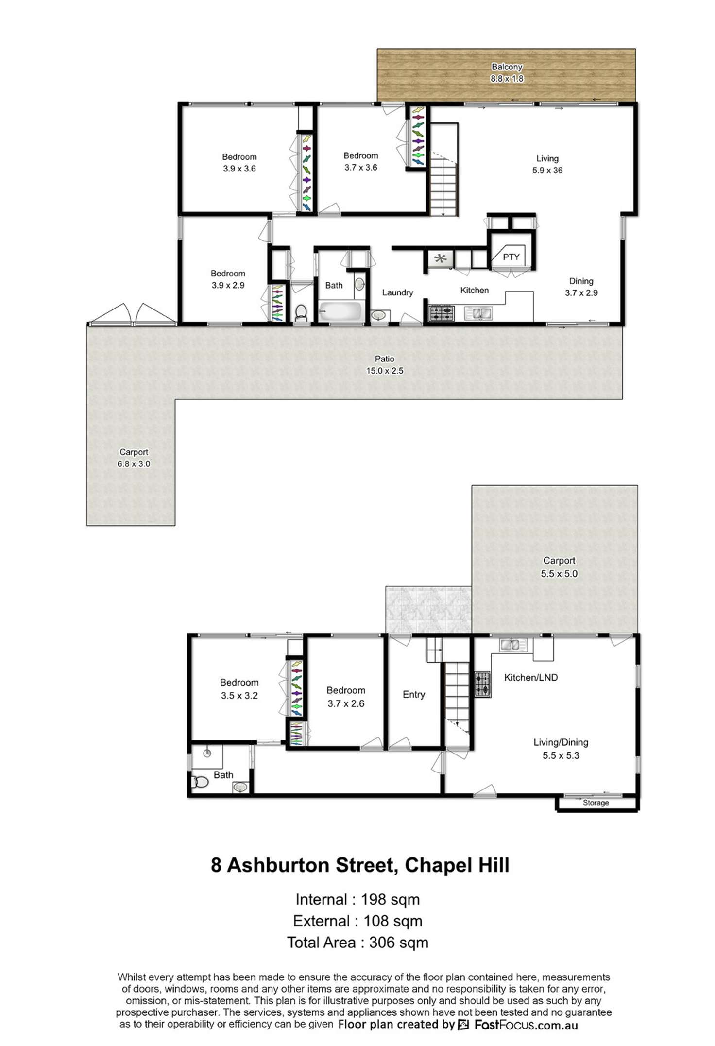 Floorplan of Homely house listing, 8 Ashburton Street, Chapel Hill QLD 4069