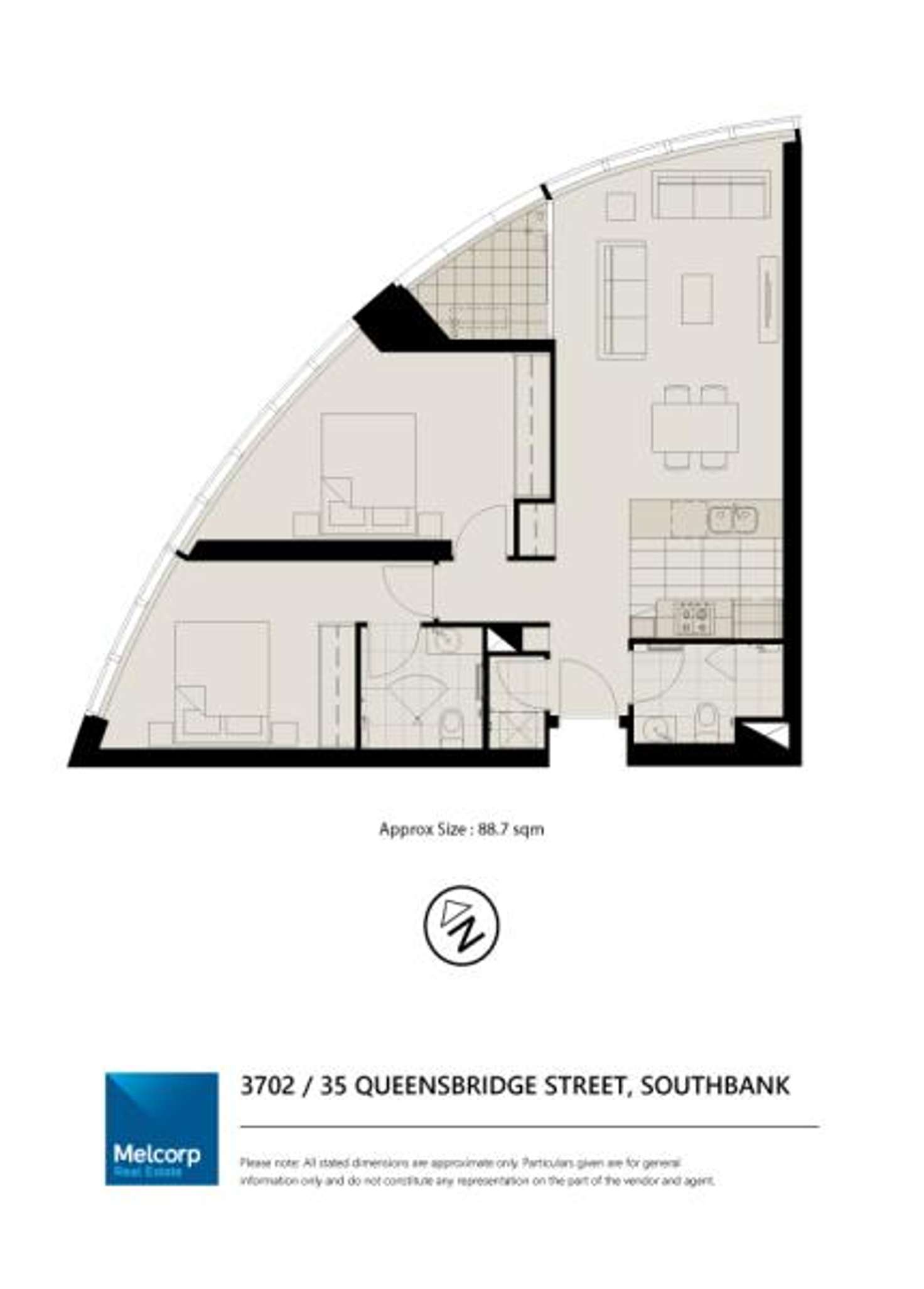 Floorplan of Homely apartment listing, 3702/35 Queensbridge Street, Southbank VIC 3006